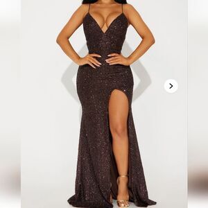 Elegant Brown Evening Gown